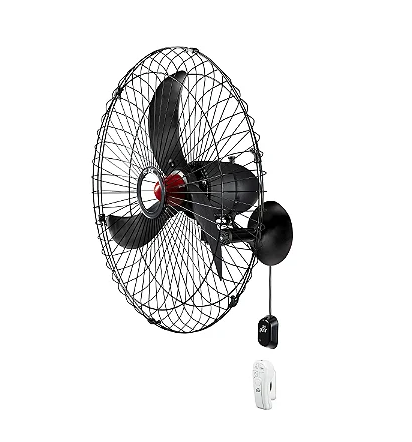 VENTILADOR OSCILANTE PAREDE 70 CENTÍMETROS METAL BIVOLT 270W PRETO SEM CONTROLE 3PÁS 3
